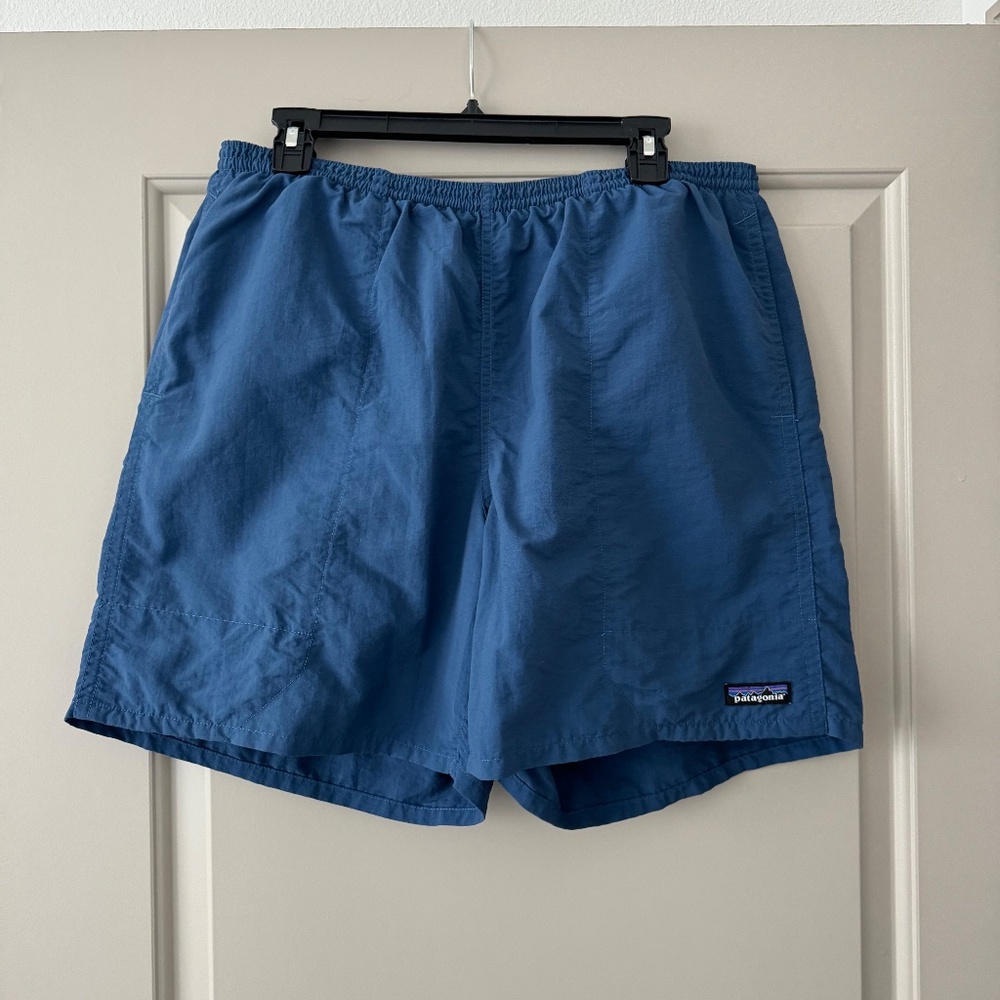 Patagonia Baggies Shorts Men L Blue Chino Lightweight Outdoor Hiking Lined